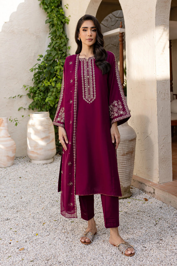 BATIK-3PC LAWN EMBROIDERED SHIRT WITH BAMBER CHIFFON EMBROIDERED DUPATTA AND TROUSER-BIC-3611