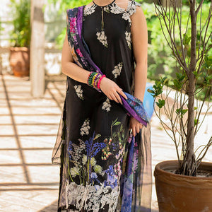 ASIFA NABEEL-3PC LAWN PRINT EMBROIDERED SHIRT WITH CHIFFON PRINT DUPATTA AND PRINT TROUSER-BIC-2515