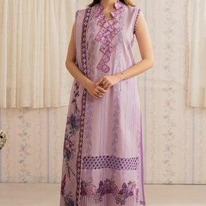 ASIFA NABEEL-3PC LAWN EMBROIDERED SHIRT WITH MONARK PRINTED DUPATTA AND TROUSER-BIC-3756