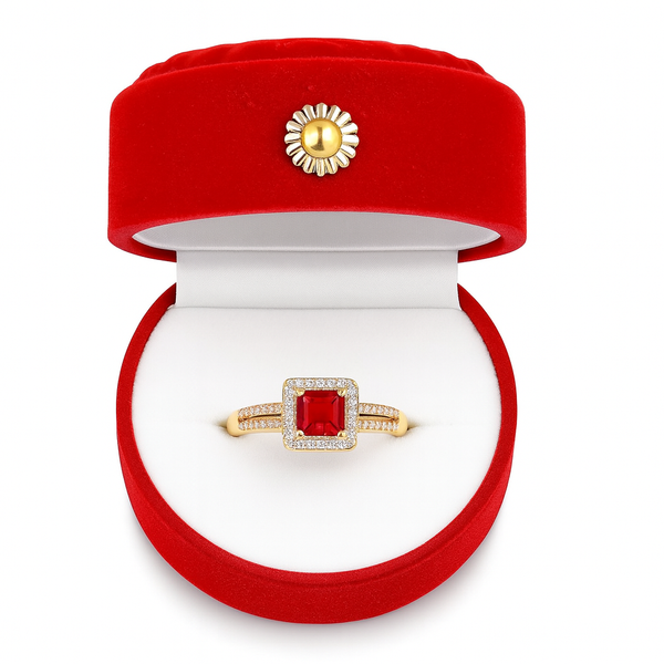 Royal Glow Gemstone Halo Ring