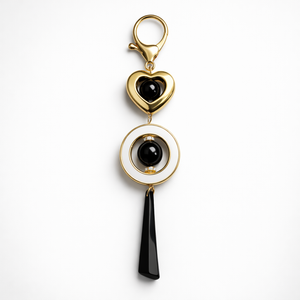 Golden Noir Heart Charm – Premium Bag & Key Accessory