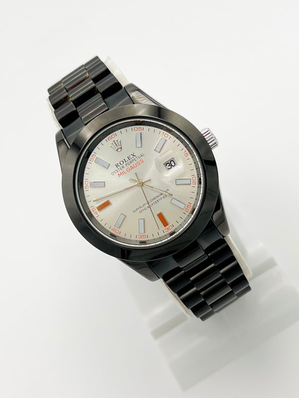 Rolex Milgauss White Dial with Black Chain