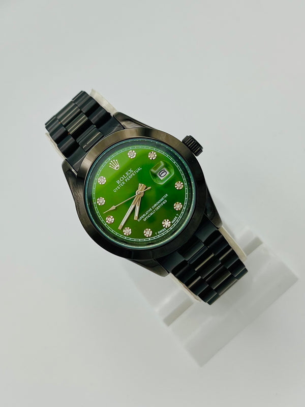 Rolex Oyster Perpetual Men Watch with Black Metal Chain