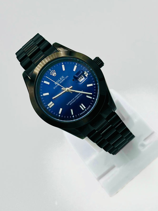 Rolex Oyster Perpetual Men Watch with Black Metal Chain