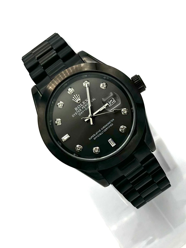 Rolex Oyster Perpetual Men Watch with Black Metal Chain