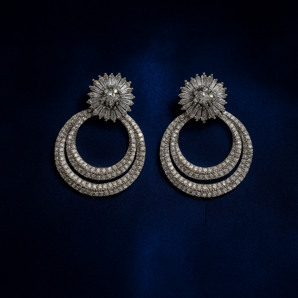 Eleghant Silver Tone Sunbrust Earrings