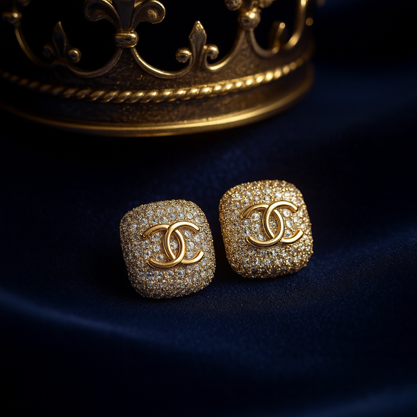 Luxury Pave Cushion Stud Earrings For Girls / Women