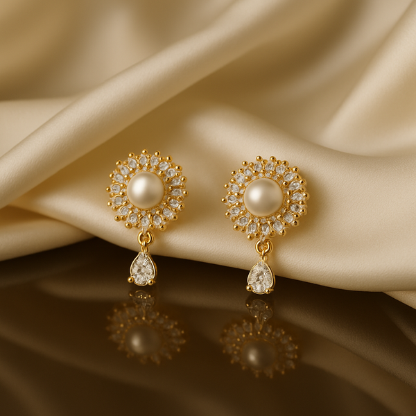 Classic Pearl Drop Earrings For Girls / Women