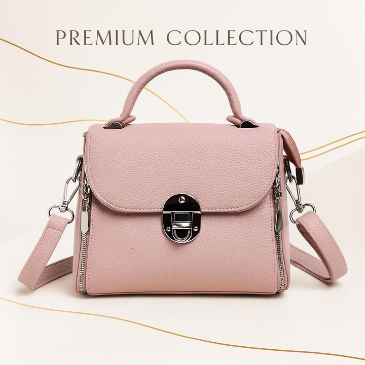 Premium Baby Pink Leather Crossbody Handbag for Women