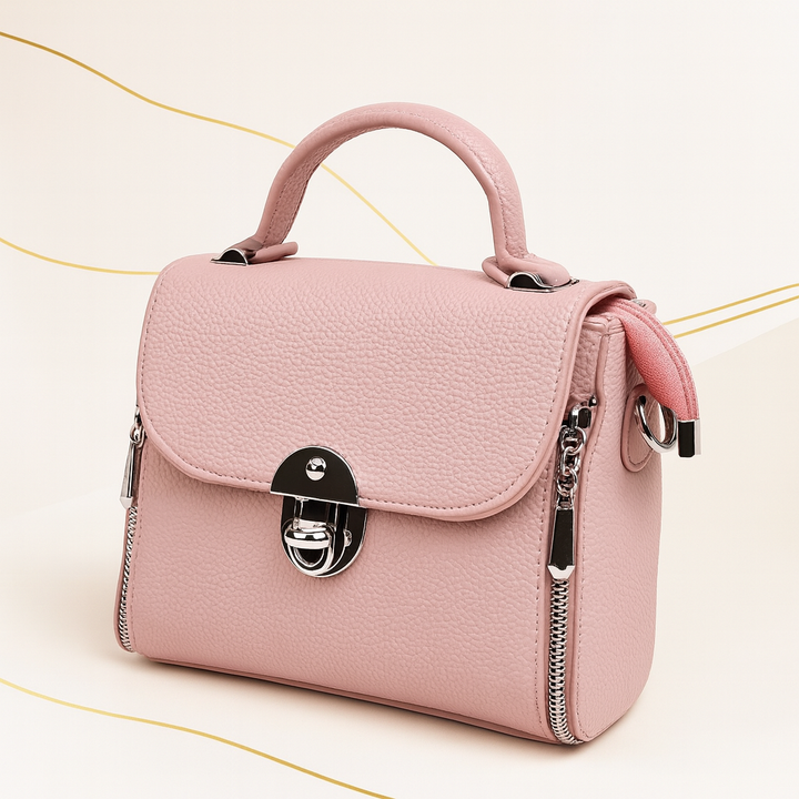 Premium Baby Pink Leather Crossbody Handbag for Women1