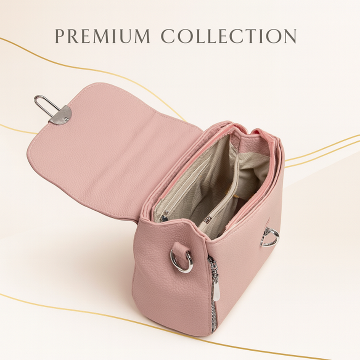 Premium Baby Pink Leather Crossbody Handbag for Women3