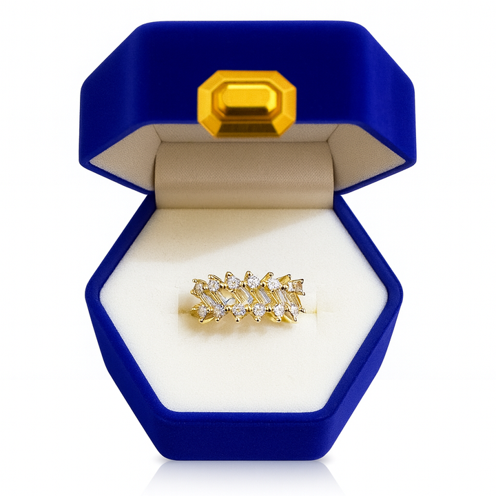  Radiant Zigzag Diamond Band Ring