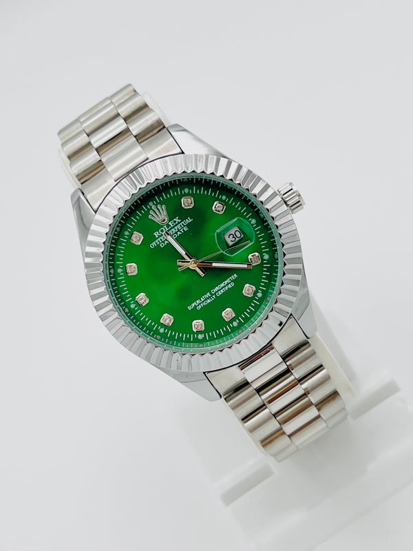 Rolex Oyster Perpetual Men Watch with Silver Metal Chain