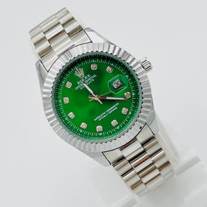 Rolex Oyster Perpetual Men Watch with Silver Metal Chain