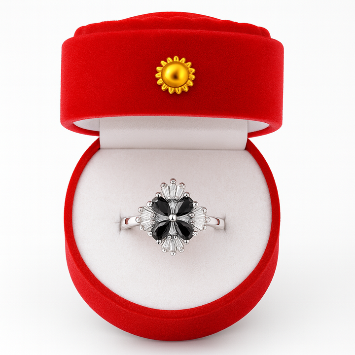 Sapphire Radiance Flower Ring2