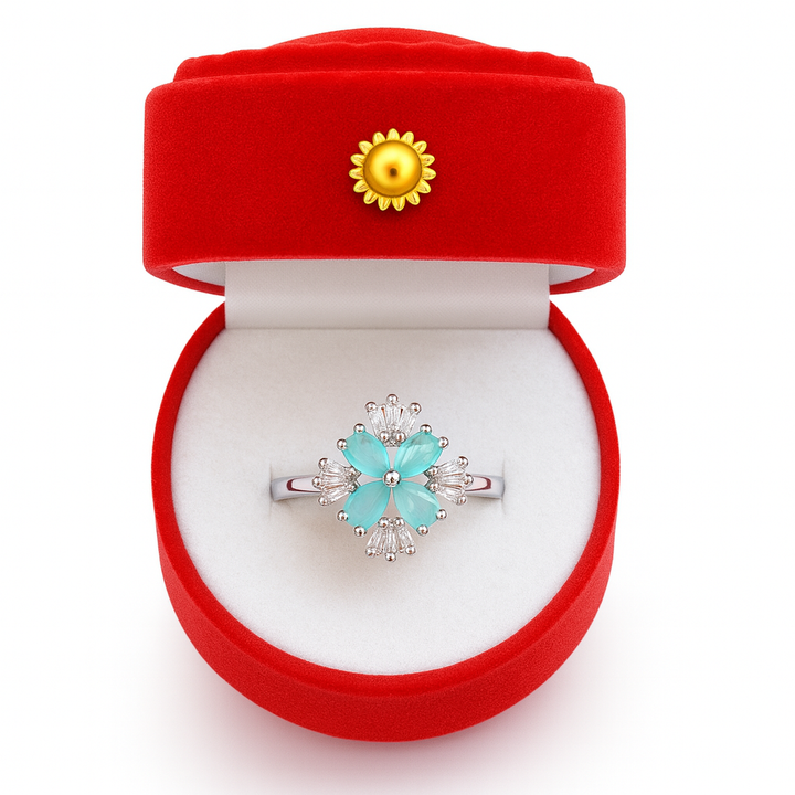 Sapphire Radiance Flower Ring3