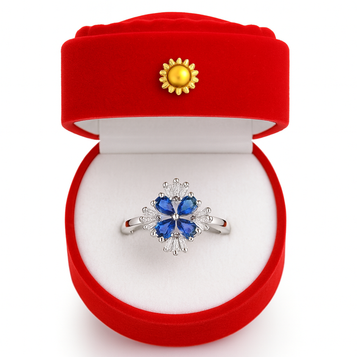 Sapphire Radiance Flower Ring4
