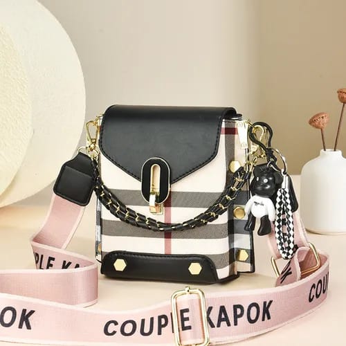 Trendy Women’s Mini Crossbody Bags with Wide Strap & Chain