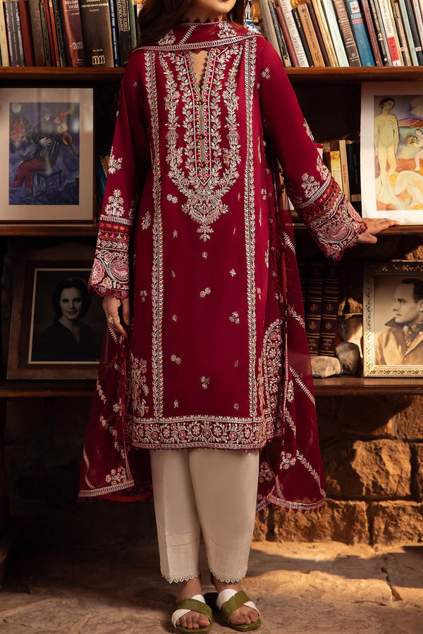 Zaha Unstitched 3 Piece Printed & Emb Lawn Collection 3590