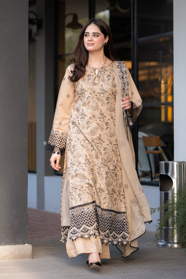 SAPPHIRE-3PC LAWN SEQUENCE EMBROIDERED SHIRT WITH CHIFFON EMBROIDERED DUPATTA AND TROUSER-BIC-3750