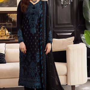 ASIM JOFA-3PC DHANAK EMBROIDERED SHIRT WITH BAMBER CHIFFON EMBROIDERED DUPATTA & TROUSER-BIC-4078